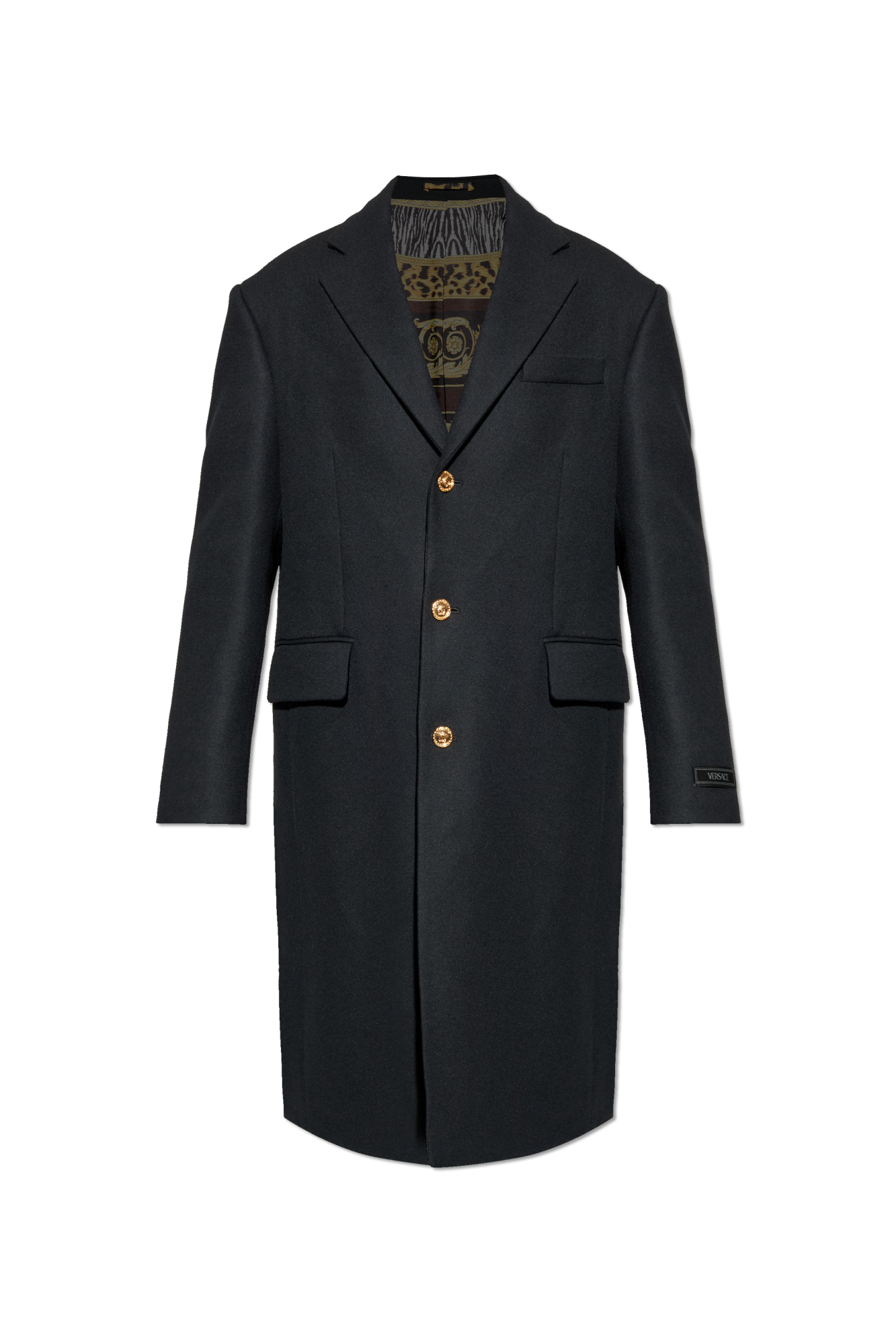 Black Coat with single vent Versace - Vitkac France
